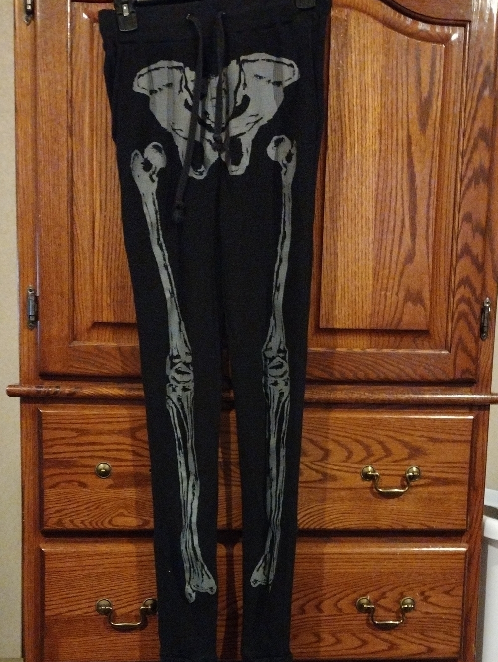 Foxblood Black Thermal Jogger With Gray Skeleton Print. Medium. Never Worn.